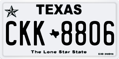 TX license plate CKK8806