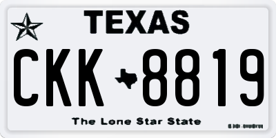 TX license plate CKK8819