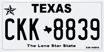TX license plate CKK8839