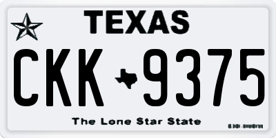 TX license plate CKK9375