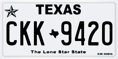 TX license plate CKK9420