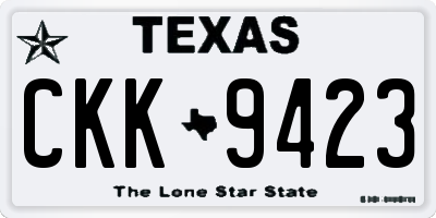 TX license plate CKK9423
