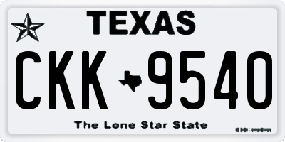 TX license plate CKK9540