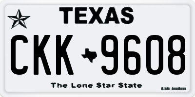 TX license plate CKK9608
