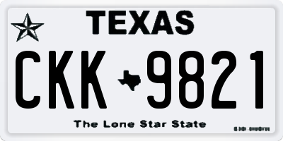 TX license plate CKK9821