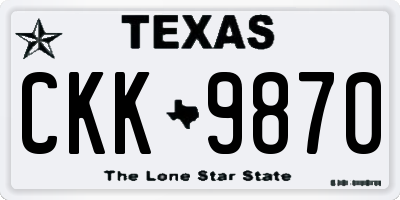 TX license plate CKK9870