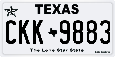 TX license plate CKK9883