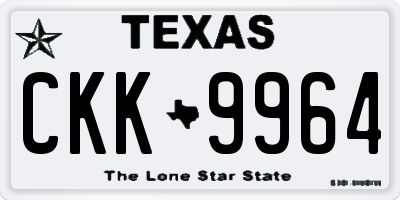 TX license plate CKK9964