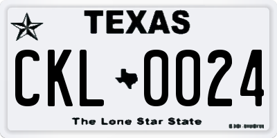 TX license plate CKL0024