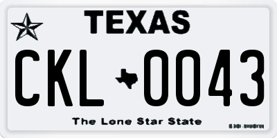 TX license plate CKL0043