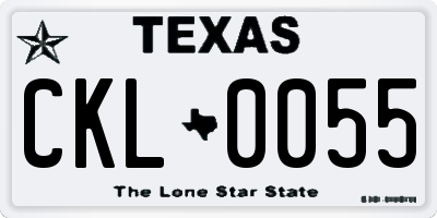 TX license plate CKL0055