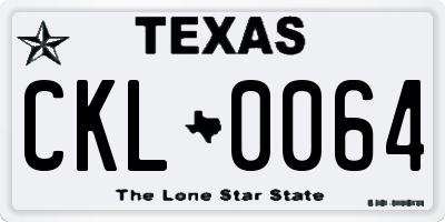 TX license plate CKL0064