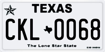 TX license plate CKL0068