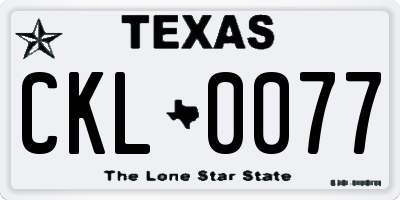 TX license plate CKL0077