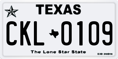 TX license plate CKL0109