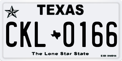 TX license plate CKL0166