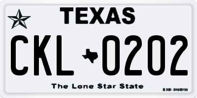 TX license plate CKL0202