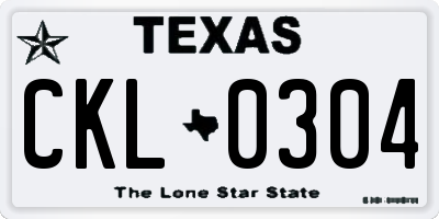 TX license plate CKL0304