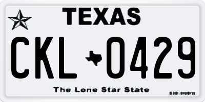 TX license plate CKL0429