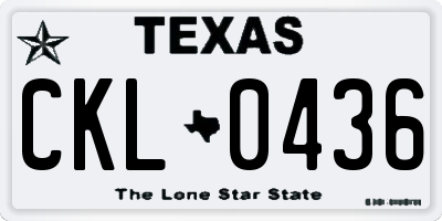 TX license plate CKL0436