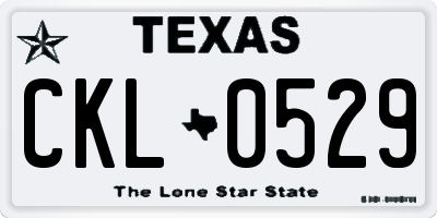TX license plate CKL0529