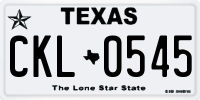 TX license plate CKL0545