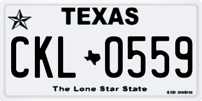 TX license plate CKL0559