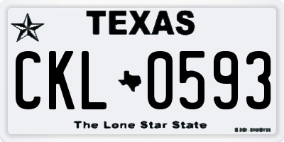 TX license plate CKL0593