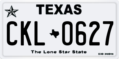 TX license plate CKL0627