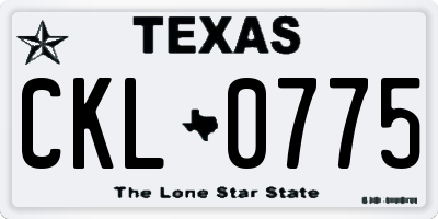 TX license plate CKL0775