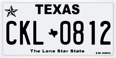 TX license plate CKL0812