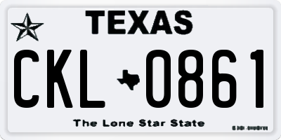 TX license plate CKL0861