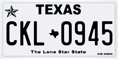 TX license plate CKL0945