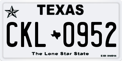 TX license plate CKL0952