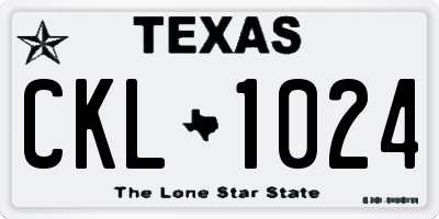 TX license plate CKL1024