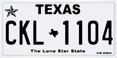 TX license plate CKL1104