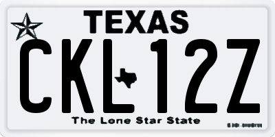 TX license plate CKL12Z