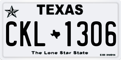 TX license plate CKL1306