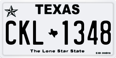TX license plate CKL1348