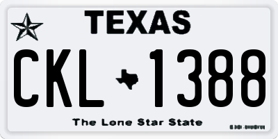 TX license plate CKL1388
