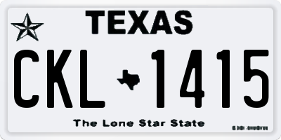 TX license plate CKL1415