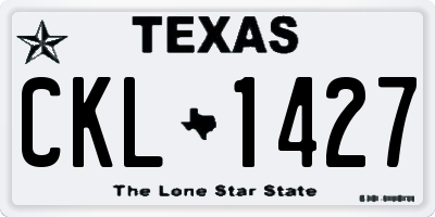 TX license plate CKL1427