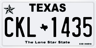 TX license plate CKL1435
