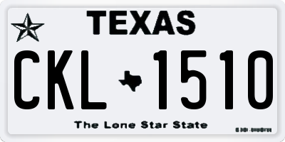 TX license plate CKL1510