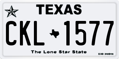 TX license plate CKL1577