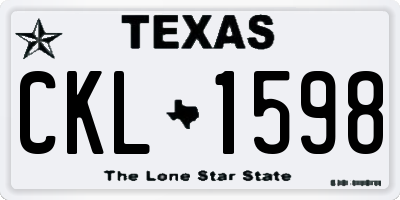 TX license plate CKL1598