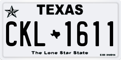 TX license plate CKL1611
