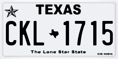 TX license plate CKL1715