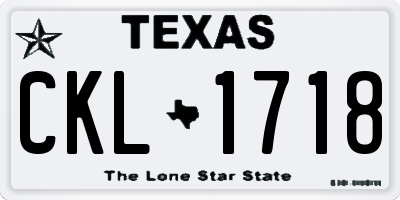 TX license plate CKL1718