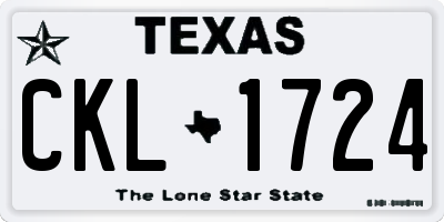 TX license plate CKL1724